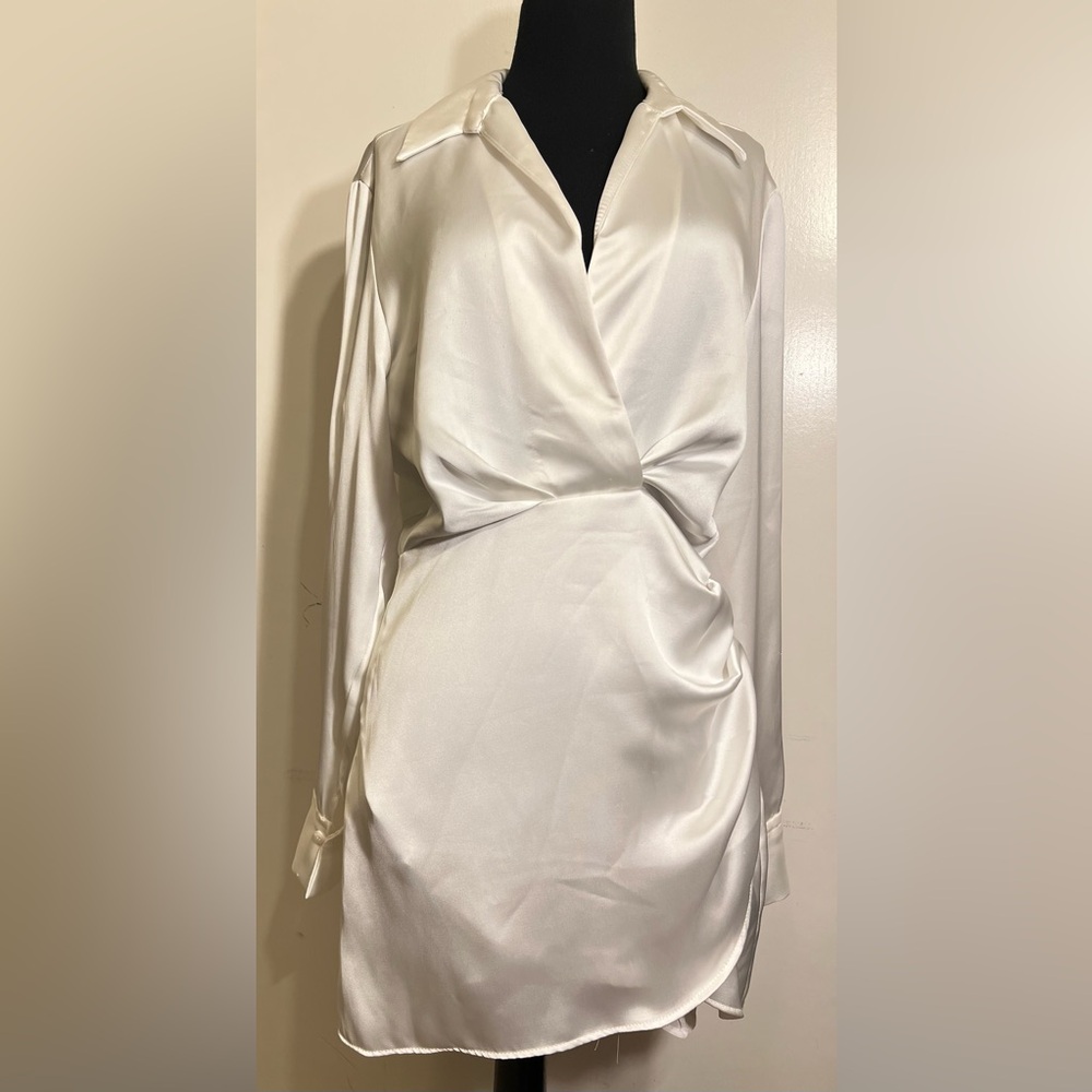 Zara White Satin Blouse